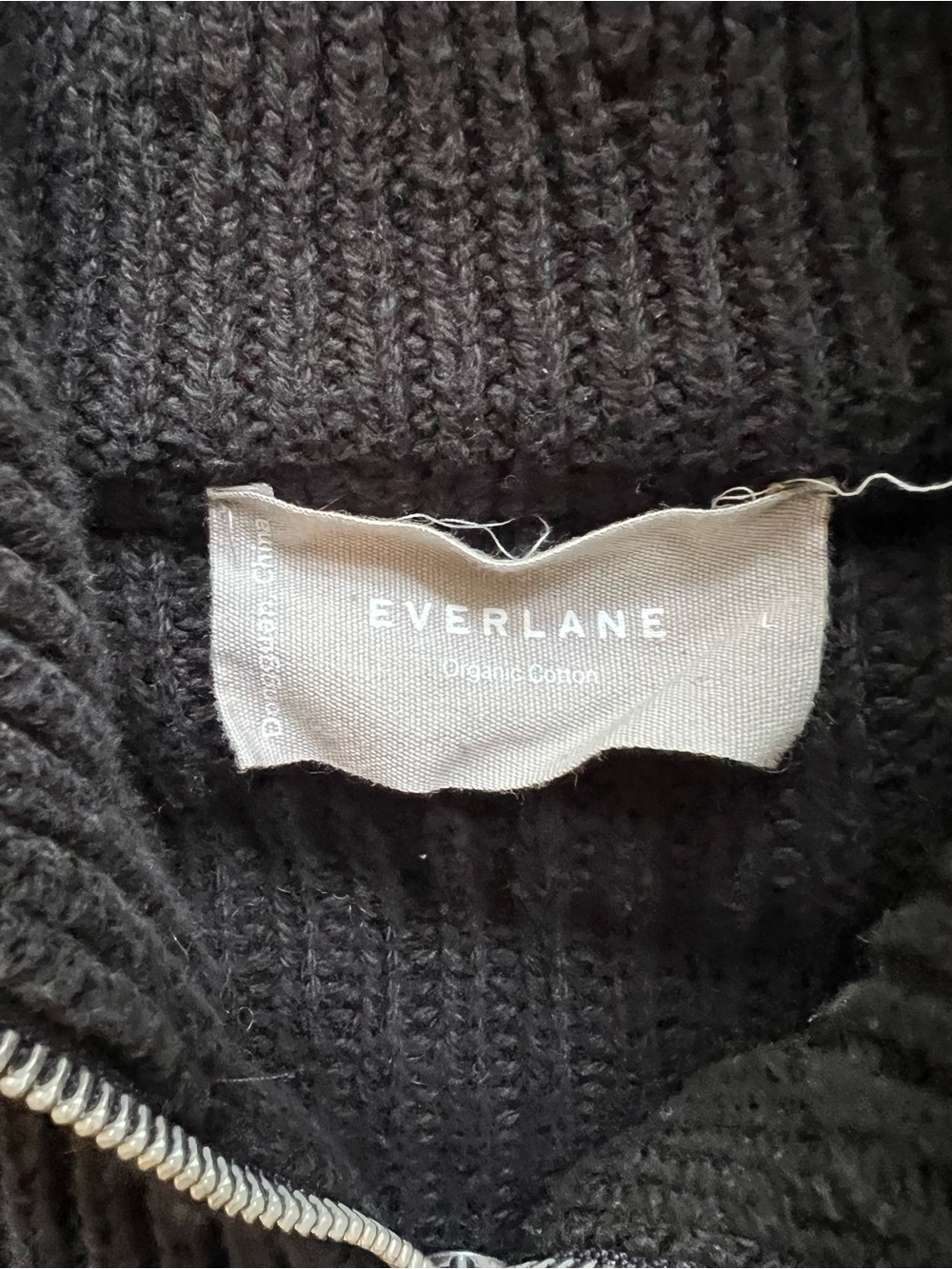Everlane everyday cotton chunky front zip cardigan sweater organic cotton L - Picture 7 of 9